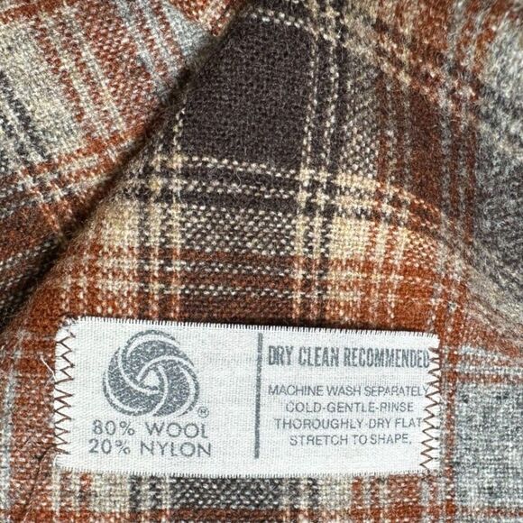 Amana Woolen Mill Workwear Shirt Mens Medium 80/20 Wool/Nylon 70s Vintage Plaid - Picture 8 of 12